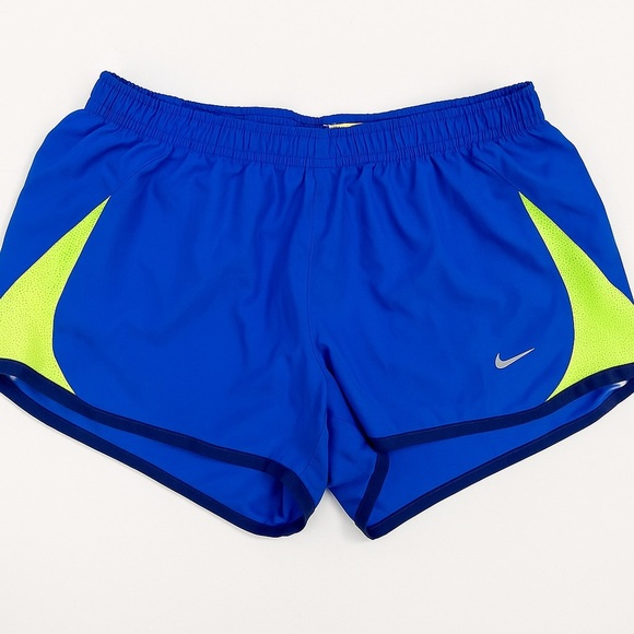 Nike Blue Tempo Running Shorts Yellow Mesh Women’s Size Small Like New - Picture 1 of 2